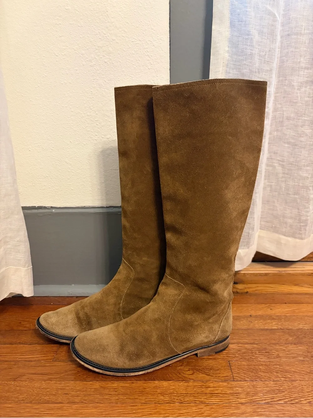 Sigerson Morrison Tall Suede Over-the-Knee Boots in Chestnut